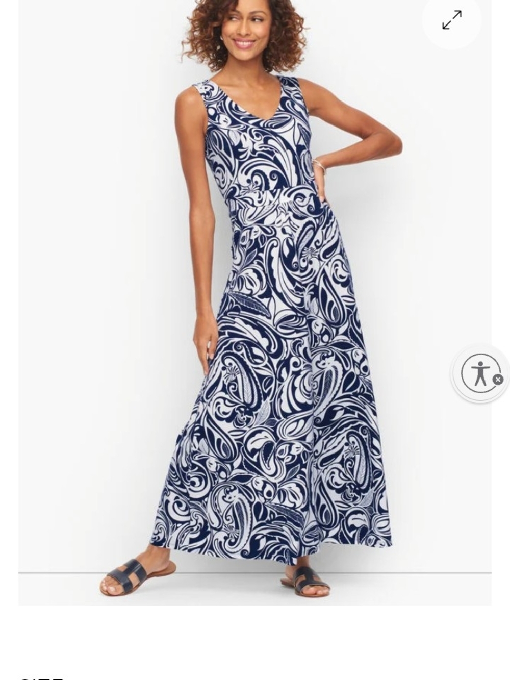 Talbots Jersey Maxi Bicolor Paisley Dress Size Small Petite New With Tags